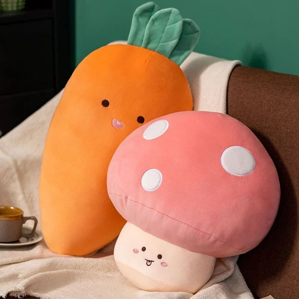 Peluche de aguacate, plátano, zanahoria y hongo, para dormir, cama, sofá, regalo de cumpleaños, nueva idea
