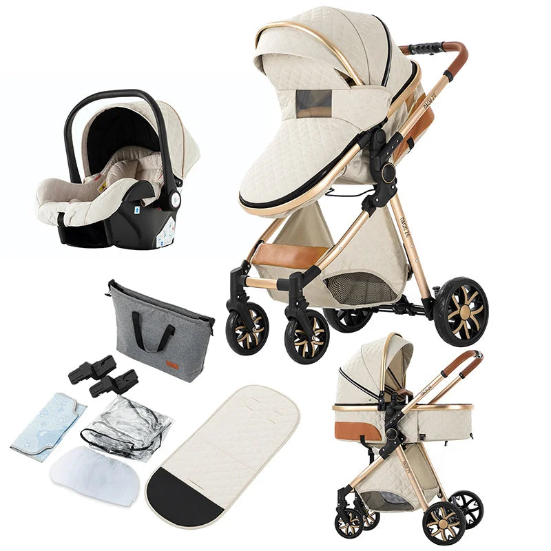 Cochecitos 3 en 1, cochecito de bebé, asiento de coche, cochecito de viaje, cochecito para recién nacidos, paisaje alto, artículos para madres, niños y bebés.