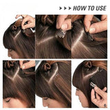 Kit 4 peças extensões de cabelo liso 60cm clip in aplique sintético ombre castanho e louro