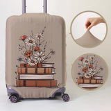 Book and daisy patterned luggage protection case, suitable for 18-32 inch luggage cases, luggage handle gloves, travel accessori