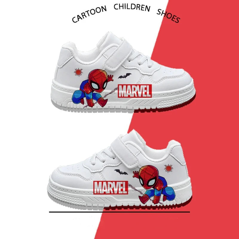 Kids Casual Sport Shoes Boys Fashion Cartoon Print Training Shoes Children's Anti-slip Sneakers Student Pu Leather Outdoor Shoes