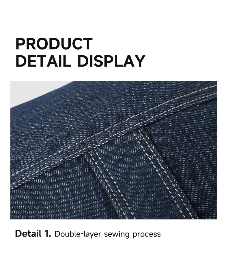 LEE Unisex Utility Canvas Leather Zipper Tote Bag Casual Denim Daily Shopping Handbag Women Men Durable Student School Book Bag