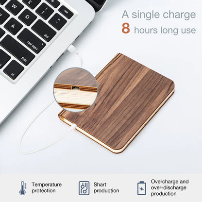 Led livro de madeira lâmpada crianças luz leitura usb lâmpada mesa cabeceira 3 cores quarto arte decoração luz da noite para crianças presente aniversário