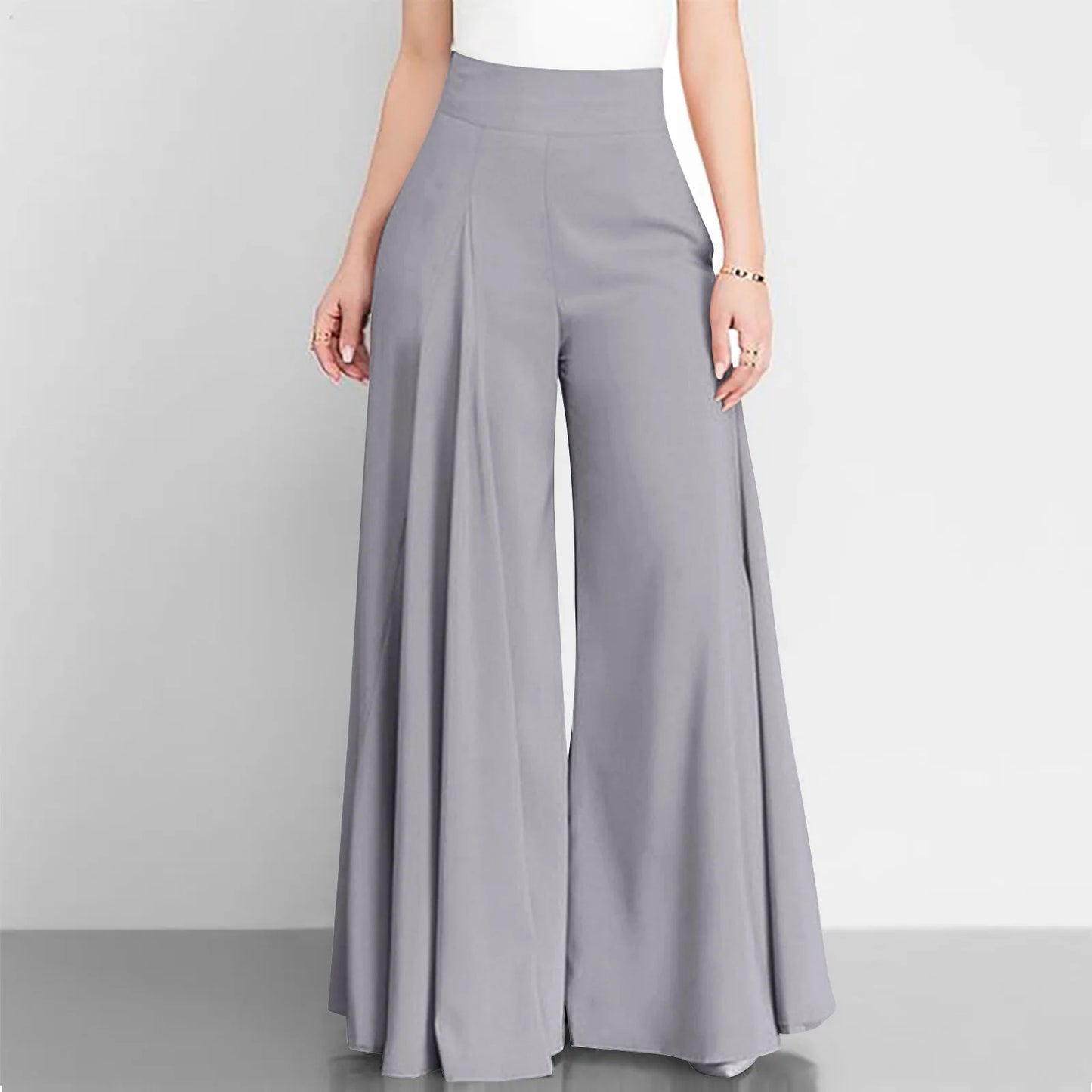 Pantalones anchos de cintura alta para mujer, pantalón largo, holgado, informal, elegante, para oficina, primavera y otoño