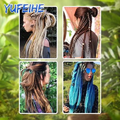 20 Polegada sintético 100% artesanal dreadlock extensões de cabelo fino crochê trançado cabelo backcombed dreads reggae estilo cabelo hippie