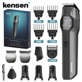 Kensen S30 4-in-1 Cordless Hair Clipper LED Display Men's Beard/Nose Trimmer Rechargeable Barber Grooming Kit Hair Cutting Machine