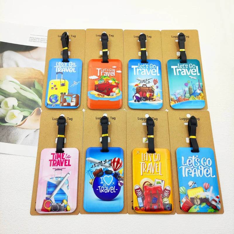 Let's Travel Luggage Label Men Travel Luggage Tag Boys Suitcase ID Address Holder Baggage Boarding Portable Suitcase Ticket