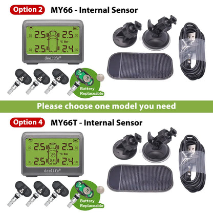 Deelife Car Tire Pressure Monitoring System Solar TPMS Tire Pressure Monitor Tire Pressure Control System