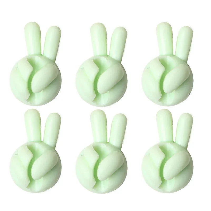 Finger Shape Cable Clips Holder Cute Charging Cord Management Home Office Car Desk Tidy Self-Adhesive Cable Winder Organizer