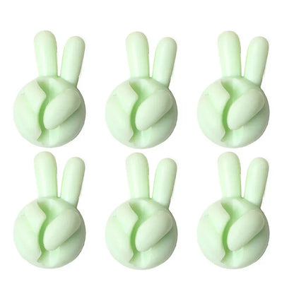 Finger Shape Cable Clips Holder Cute Charging Cord Management Home Office Car Desk Tidy Self-Adhesive Cable Winder Organizer