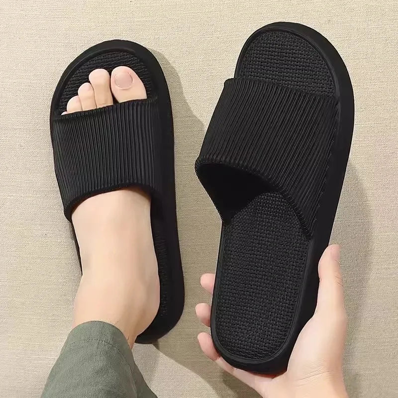 Fashion Men's Women's Sandals Anti-Slip Wear-Resistant EVA Thick Sole Comfortable Home Slippers Bathroom Bath Flip-Flops