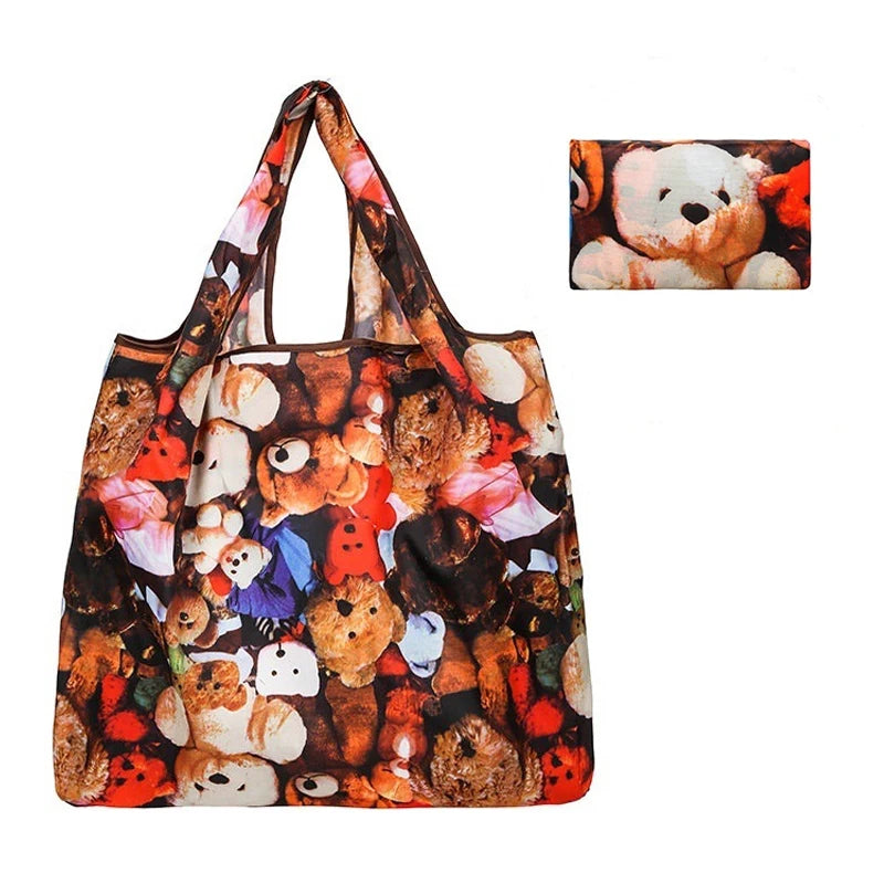 Folding Shopping Bag Large Capacity Environmental Protection Portable Handbag Supermarket Toy Storage Bags Travel Grocery Bag