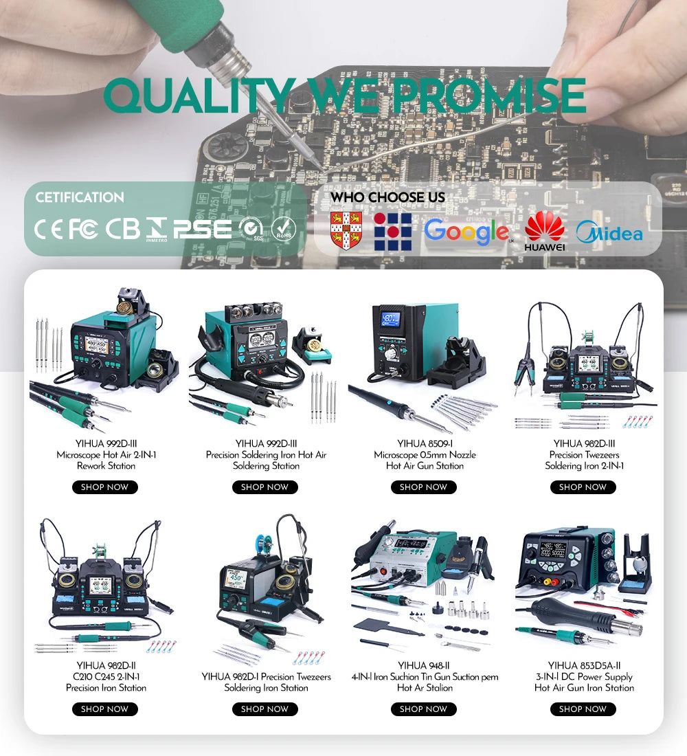 YIHUA Micro Hot Air Gun  C/F Temp Adjusted 8858IV 700W Soldering Rework Welding Station LCD Digital Heat Gun BGA IC Solder Tools