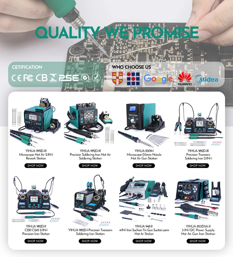 YIHUA Micro Hot Air Gun  C/F Temp Adjusted 8858IV 700W Soldering Rework Welding Station LCD Digital Heat Gun BGA IC Solder Tools
