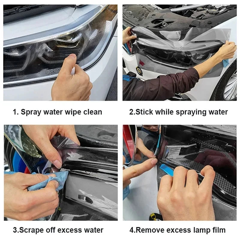 Car Headlight & Taillight & Fog Light Lamp wrap Film Smoke Black TPH PU PPF Protective Film For Car Styling Motorcycle Decorate