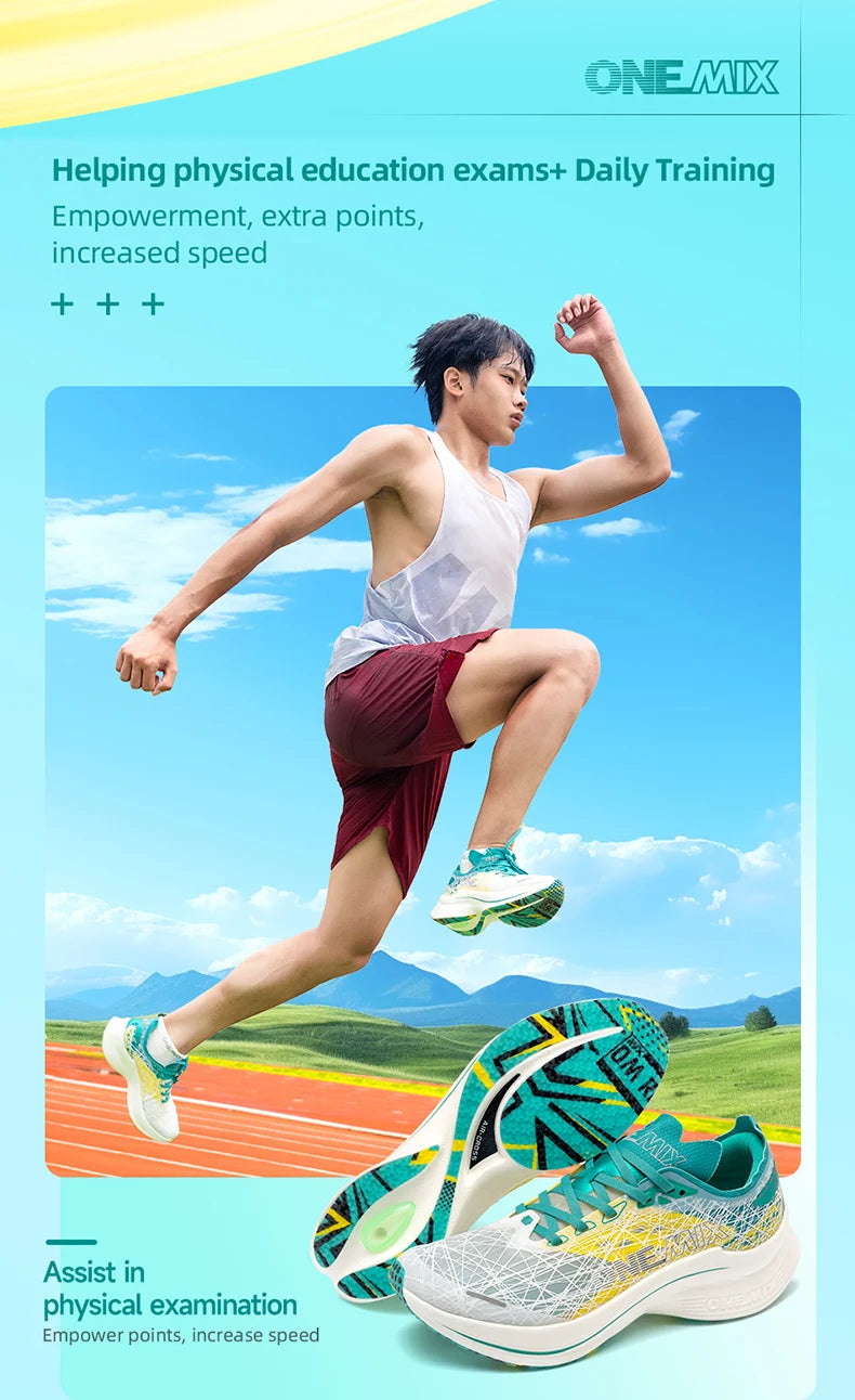 ONEMIX 2025 Marathon Carbon Plate Running Shoes Shock Absorption Ultra-light Sports Rebound Technology Outdoor Men Sneakes