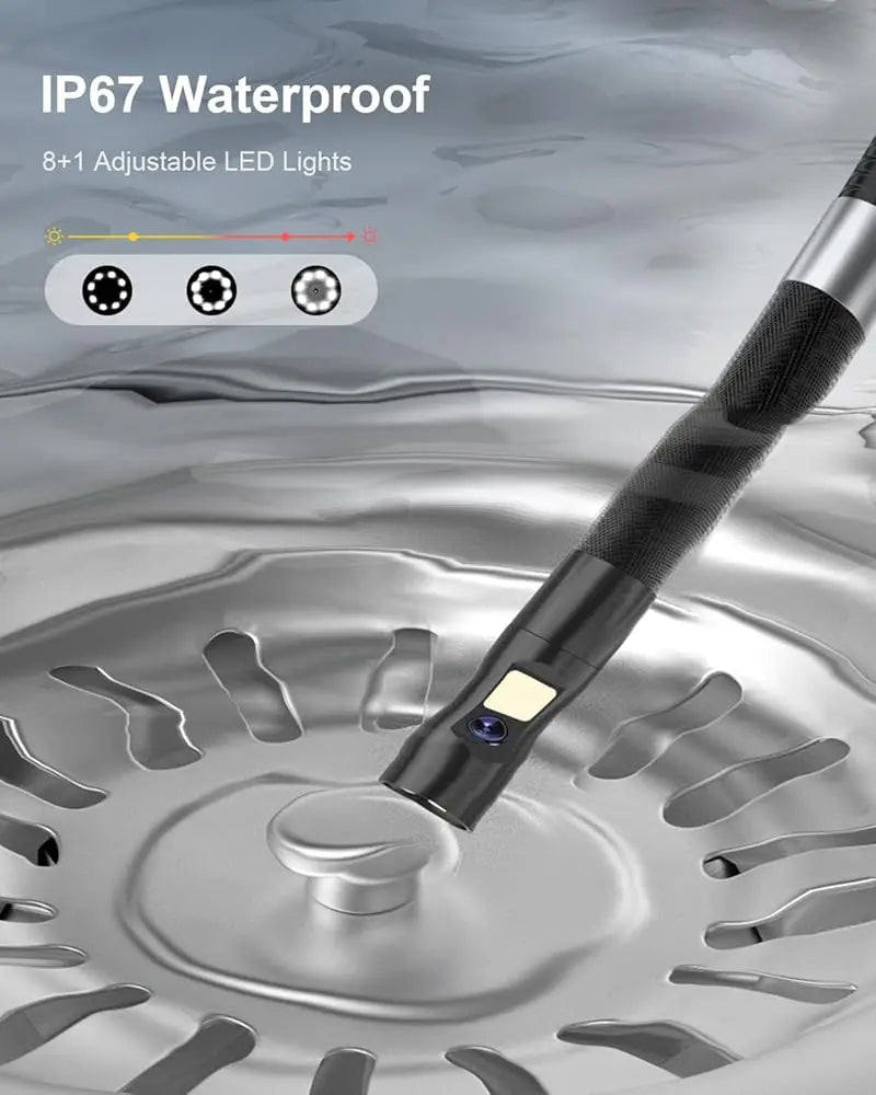 Cámara endoscópica industrial con dirección de 360°, boroscopio de inspección de lente simple y doble, pantalla IPS de 8 mm y 5 pulgadas, 1080P, para tuberías de motor de automóvil.