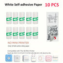 Mini Pocket Printer 5 Rolls Of Self-Adhesive Paper Portable Thermal Printer For Printer Suitable For Home Office Study And Work