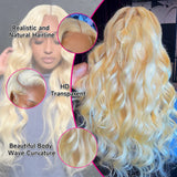 30 40 Inches Body Wave 613 Honey Blonde Lace Wig HD Transparent 13x4 Lace Front Human Hair Wigs Colored 13x6 Lace Frontal Wigs