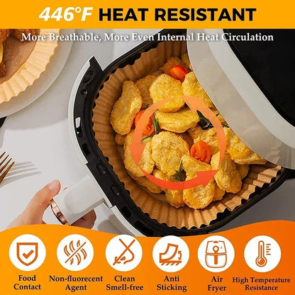 Cooking Paper Square Disposable Air Fryer Paper Air Fryer Paper Liner Oil-proof Water-proof Air Fryer Cooking Trays BakingPapers
