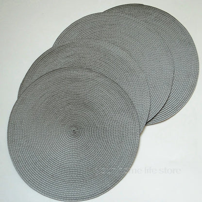 Round Placemats Set  Braided Circle Place Mat Washable Table Mats for Kitchen Dining Table Mixed Color Non-Slip Place mats