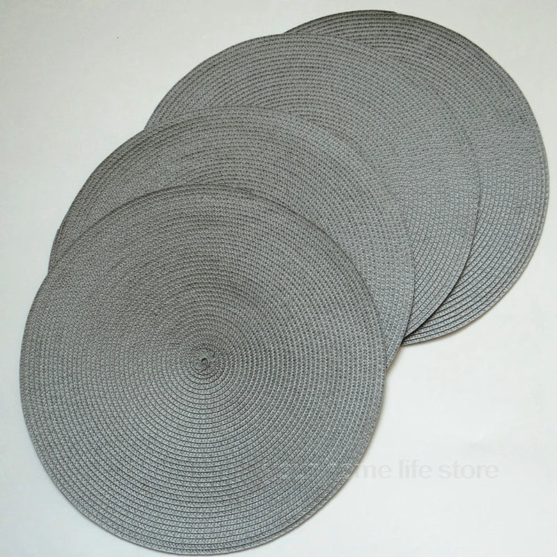 Round Placemats Set  Braided Circle Place Mat Washable Table Mats for Kitchen Dining Table Mixed Color Non-Slip Place mats