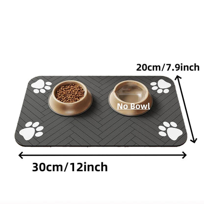 Tapete absorbente para comedero de mascotas, con respaldo de goma impermeable y secado rápido para perros y gatos.