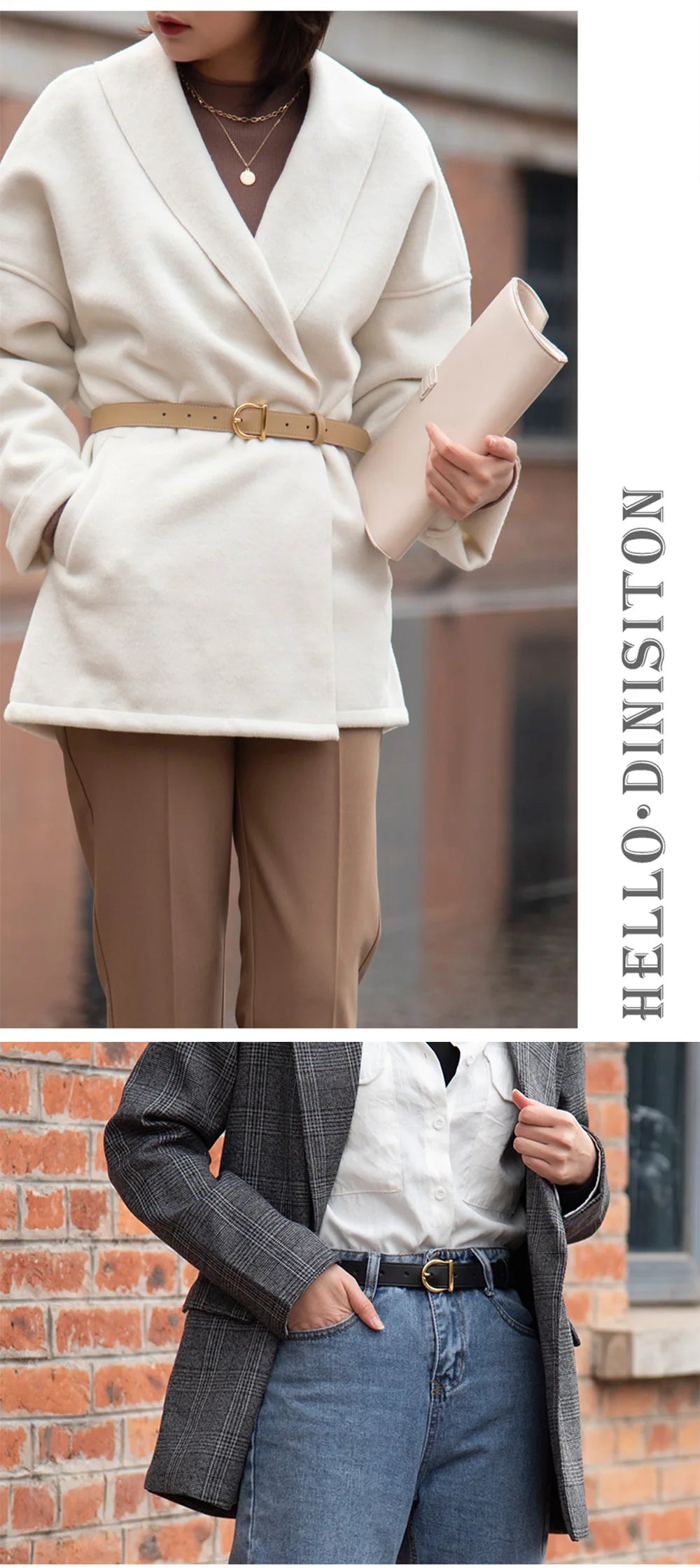 Women's Fashion Pin Buckle Thin Belt Genuine Luxury Soft Belt for Women with Cargo Pants Jeans Windproof PU Leather Belt