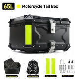65/55/45L Aluminum Silvery Motorcycle Top Box Waterproof Rear Luggage Case Motorbike Trunk Tail Helmet Box Quick Release Toolbox