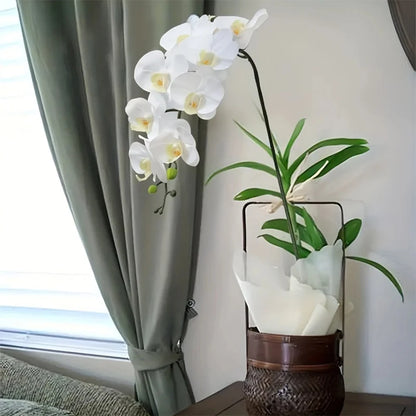 69cm Artificial Phalaenopsis Flower Branches Real Touch Faux Orchid Stems for Floral Arrangement Wedding Party Home Decoration