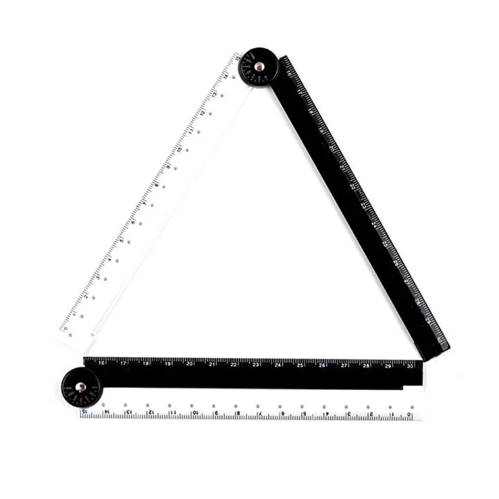 Folding Ruler Black And White Simple Graphic Primary Creative Birthday School Gift Stationery Drawing Student School Supply 1pcs