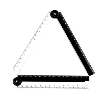 Folding Ruler Black And White Simple Graphic Primary Creative Birthday School Gift Stationery Drawing Student School Suppli 1pcs