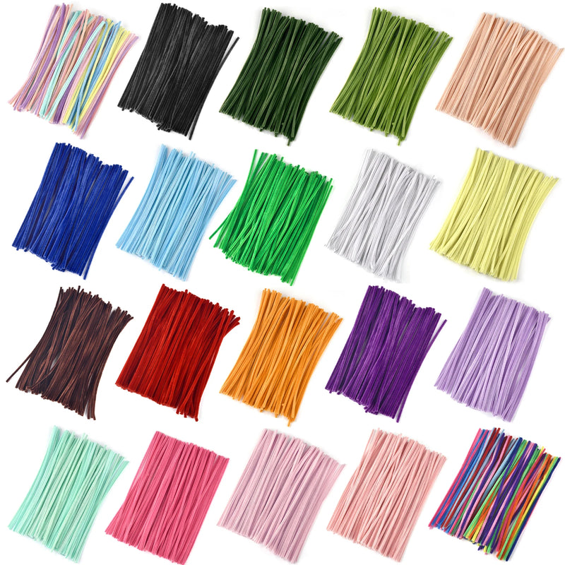 100pcs Chenille Stems Toys DIY Strips Twist Bar Anvil Wire Craft Pipe Creative Hobby Children Plush Stick Chenille Sticks