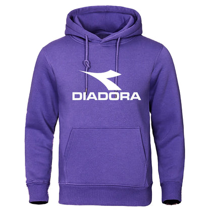 Diadora 2024 Trendy Fashion Casual Sportswear Comfortable Printed Loose Top Pullover Men's Hooded Sweatshirt Street Wear