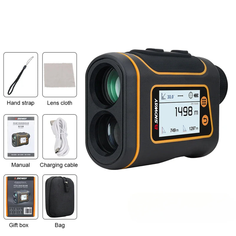 SNDWAY Telescope Laser Range Finder Digital Distance Meter Hunting Monocular Golf Rangefinder LCD Display Roulette Tape Measure