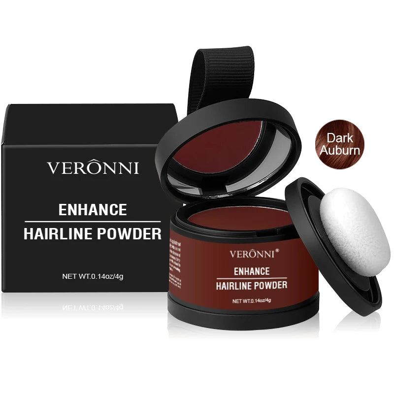 Polvo corrector de línea de cabello esponjoso, fibras temporales para cabello negro, raíces, cobertura de canas, polvo de sombra de línea de cabello al instante 