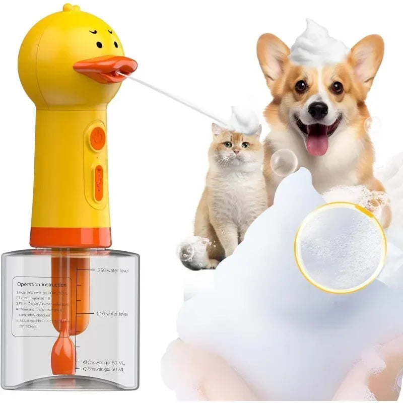 Electric Dog Cleaning Foam Machine Automatic Soap Dispenser for Bathing Rechargeable Shampoo Mix Bottle Pet Products