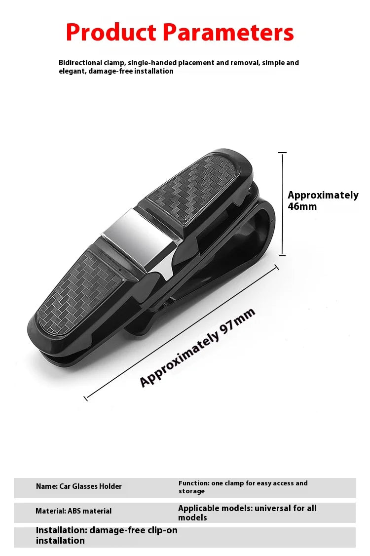 80-degree Rotating Multi-functional Car Eyeglass Storage Clip Bidirectional Automobile Eyeglass Clip Holder for Easy Access