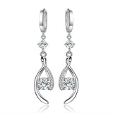 Pendientes CHSHINE de plata de ley 925 con circonitas azules entrelazadas para mujer, regalo de boda, joyería de moda.