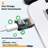120W USB C OTG Adapter USB To Type C Data Transfer Charging Adapter 10Gbps USB Female To Type C Male Connector for IPhone 16 15
