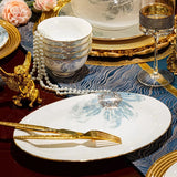 Gold Luxury Home Dinnerware Sets Gift Wedding Guests Party Kitchen Tableware Ceramic Christmas Tableware Dinner Sets