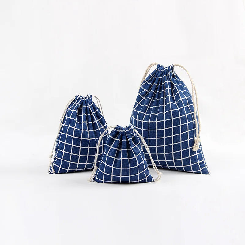 Cotton Linen Drawstring Cosmetic Bag Christmas Gift Package Makeup Storage Bags for Travel Wedding