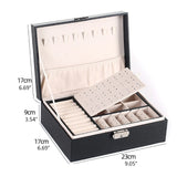 Portable Jewelry Box Jewelry Organizer Display Travel Jewelry Case Boxes Button Leather Storage Zipper Jewelers Display Holder