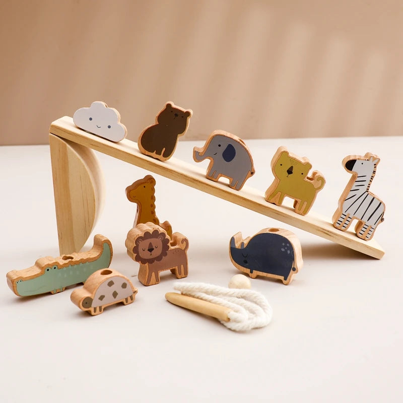 Montessori Sensory Toys Stacking Toys for Baby Forest Houses Replica Wooden Forest Blocks Early Childhood Education Game Gift