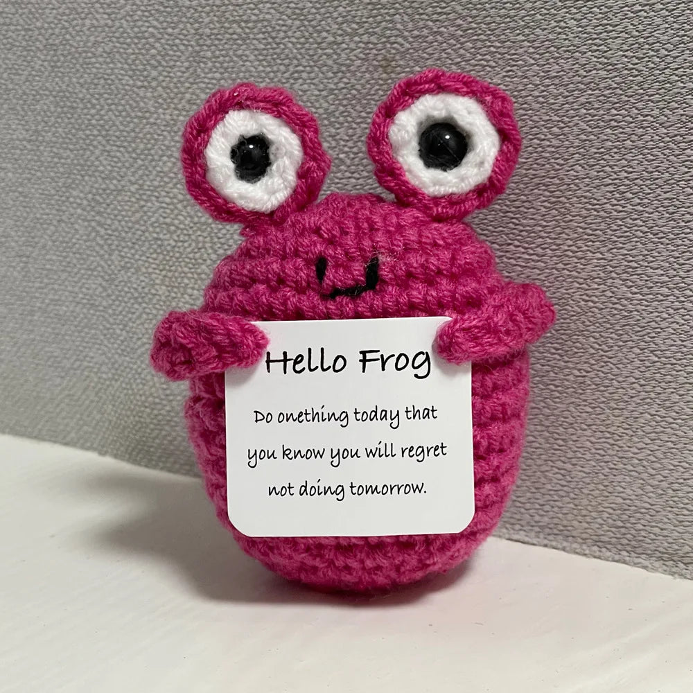New Knitted Positive Turtle Doll Handmade Emotional Support Positive Crochet Sea Turtles Gifts for Christmas New Year Birthday