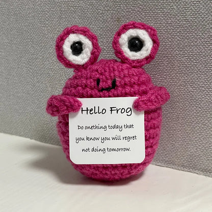 New Knitted Positive Turtle Doll Handmade Emotional Support Positive Crochet Sea Turtles Gifts for Christmas New Year Birthday
