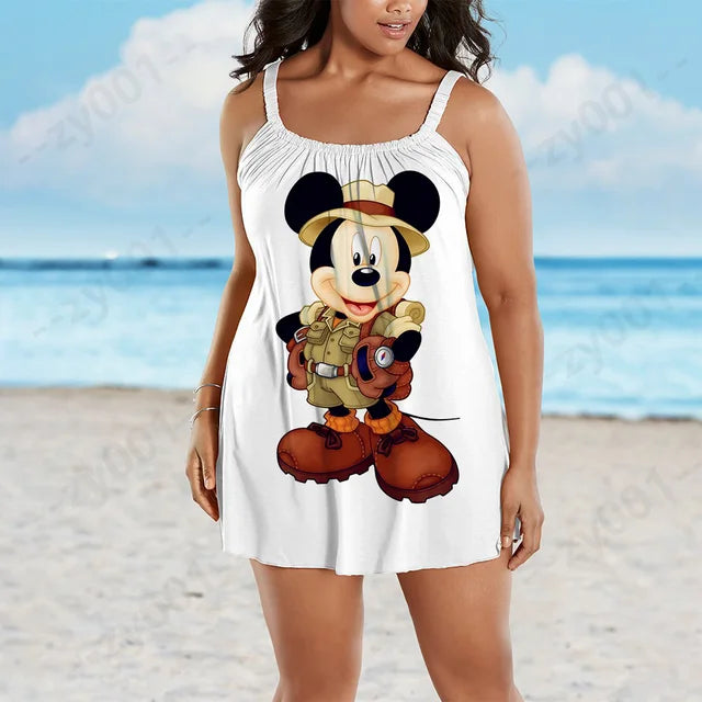 Vestido de verano Disney para mujer, talla grande 2022, elegante, de noche, midi, tallas grandes 7XL, 8XL y 9XL 