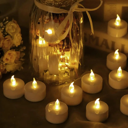 Velas LED 48/24/12 Pacote Velas a pilhas Baterias Luzes Velas para criar ambiente quente naturalmente cintilação brilhante