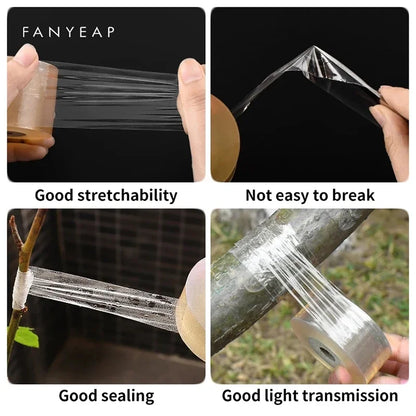 Cinta de injerto flexible de polietileno autoadhesiva, rollo de cinta para injertar árboles y plantas, estirable, 3/4 cm de ancho, 1 unidad.