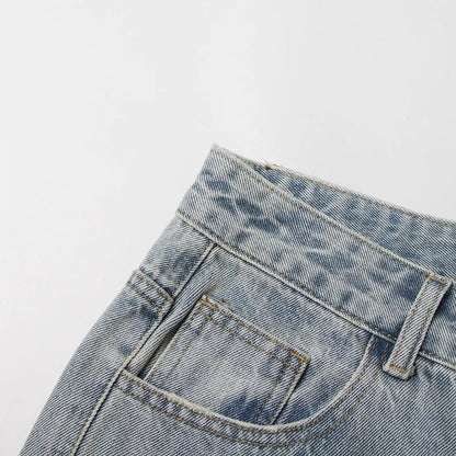BKQU Straight Baggy Jeans Women High Waist Wide Leg Rhinestones Denim Long Pants 2023 Fashion Streetwear Diamonds Shinny Trouser